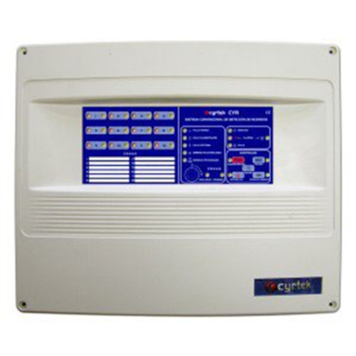 CYRTEK EXP3048 Alarma del sistema contra incendios de CYRTEK EXP3048 de color blanco con la botonera en color azul