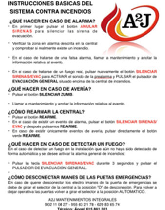 Instrucciones b谩sicas del funcionamiento de sistema contra incendios de CYRTEK EXP3048 donde se explican las instrucciones